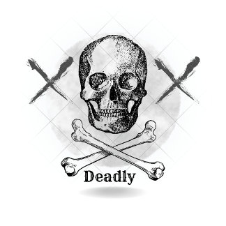 Gothic Skull and Crossed Knives Dark Art Dartboard Dartbord