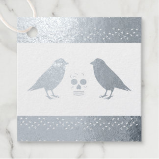 Gothic Skull and Guardian Ravens Halloween Bedankjes Labels