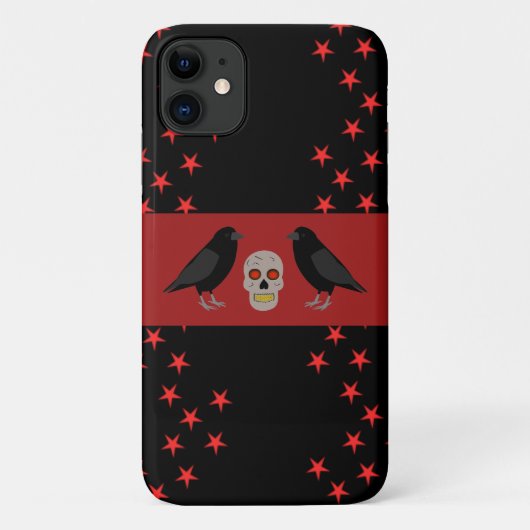 Gothic Skull and Guardian Ravens Halloween Case-Mate iPhone Case (Achterkant)