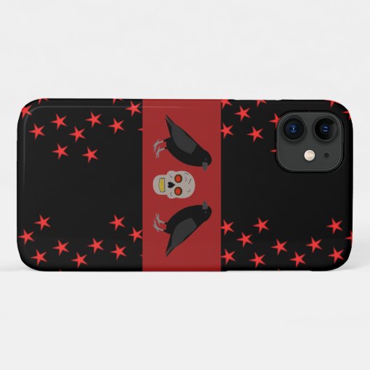 Gothic Skull and Guardian Ravens Halloween Case-Mate iPhone Case (Achterkant (horizontaal))