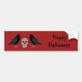 Gothic Skull and Guardian Ravens Halloween Custom Bumpersticker (Voorkant)