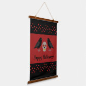 Gothic Skull and Guardian Ravens Halloween Custom Hangend Wandkleed (Gebogen)