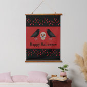 Gothic Skull and Guardian Ravens Halloween Custom Hangend Wandkleed (Slaapkamer)