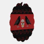 Gothic Skull and Guardian Ravens Halloween Custom Ornament Kaart (Rechts)