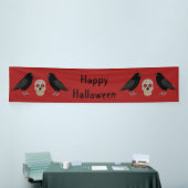 Gothic Skull and Guardian Ravens Halloween Custom Spandoek (Beurs)