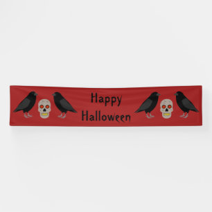 Gothic Skull and Guardian Ravens Halloween Custom Spandoek
