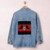Gothic Skull and Guardian Ravens Halloween Denim Jacket (Hangar)