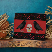 Gothic Skull and Guardian Ravens Halloween Fotoplaat (Zijkant)