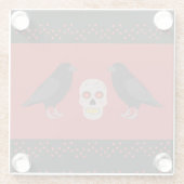 Gothic Skull and Guardian Ravens Halloween Glazen Onderzetter (Achterkant)