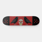 Gothic Skull and Guardian Ravens Halloween Persoonlijk Skateboard (Horizontaal)