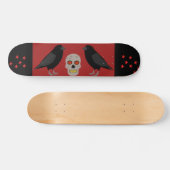 Gothic Skull and Guardian Ravens Halloween Persoonlijk Skateboard (Horizontaal)