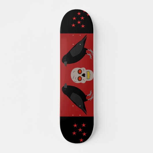 Gothic Skull and Guardian Ravens Halloween Persoonlijk Skateboard (Voorkant)