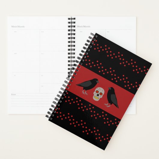Gothic Skull and Guardian Ravens Halloween Planner (Display)