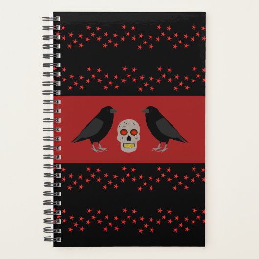 Gothic Skull and Guardian Ravens Halloween Planner (Voorkant)