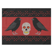 Gothic Skull and Guardian Ravens Halloween Tafelkleed (Voorkant (Horizontaal))