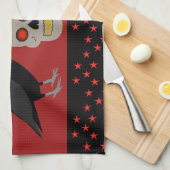 Gothic Skull and Guardian Ravens Halloween Theedoek (Quarter Fold)