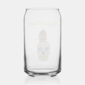 Gothic Skull and Rat Halloween Custom Blikvorm Glas (Achterkant)