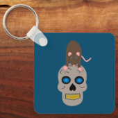 Gothic Skull and Rat Halloween Custom Favor Sleutelhanger (Voorkant)