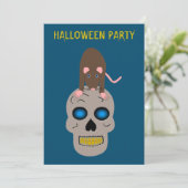 Gothic Skull and Rat Halloween Custom Kaart (Staand voorkant)