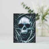 Gothic Skull Art: Creepy Death Metal Sigil Briefkaart (Staand voorkant)