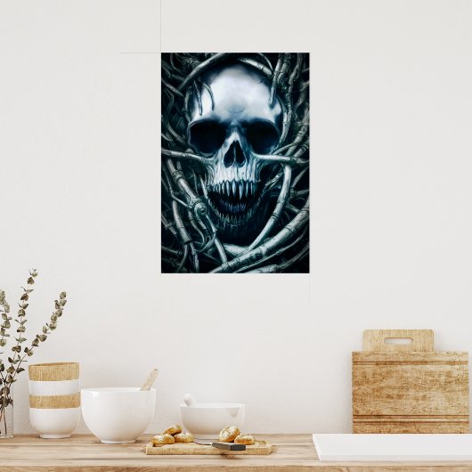 Gothic Skull Art: Creepy Death Metal Sigil Poster (Keuken)