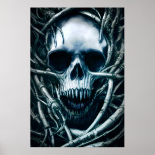Gothic Skull Art: Creepy Death Metal Sigil Poster
