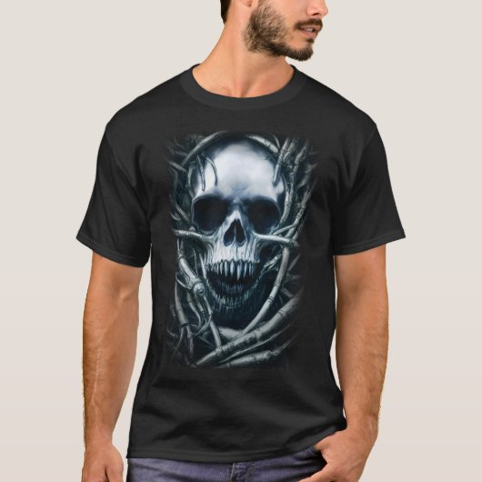 Gothic Skull Art: Creepy Death Metal Sigil T-shirt (Voorkant)