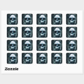 Gothic Skull Art: Creepy Death Metal Sigil Vierkante Sticker (Vel)