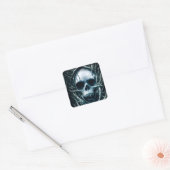 Gothic Skull Art: Creepy Death Metal Sigil Vierkante Sticker (Envelop)