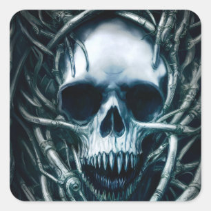 Gothic Skull Art: Creepy Death Metal Sigil Vierkante Sticker