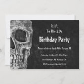 Gothic Skull Birthday Party RIP naar zijn twintig Kaart (Voorkant)