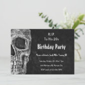 Gothic Skull Birthday Party RIP naar zijn twintig Kaart (Staand voorkant)