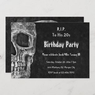 Gothic Skull Birthday Party RIP naar zijn twintig Kaart
