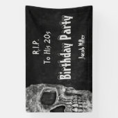 Gothic Skull Birthday Party RIP naar zijn twintig Spandoek (Verticaal)