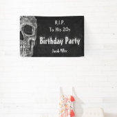 Gothic Skull Birthday Party RIP naar zijn twintig Spandoek (Insitu)