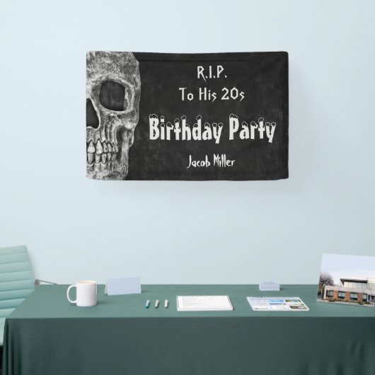 Gothic Skull Birthday Party RIP naar zijn twintig Spandoek (Beurs)