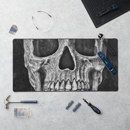 Gothic Skull Black en White Grunge Cool Bureaumat (Werkstation)