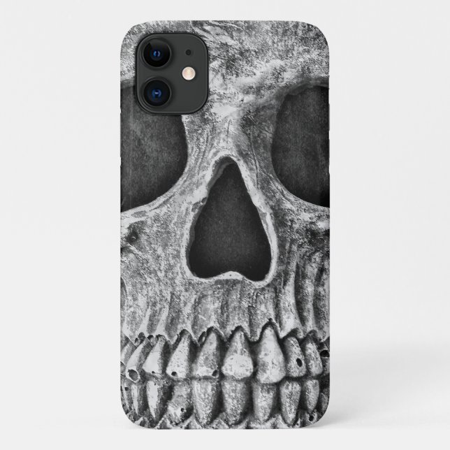 Gothic Skull Black en White Grunge Cool Case-Mate iPhone Hoesje (Achterkant)