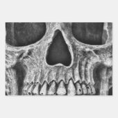 Gothic Skull Black en White Grunge Cool Inpakpapier Vel (Voorkant 2)