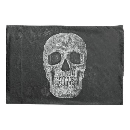 Gothic Skull Black en White Grunge Cool Kussensloop (Achterkant)