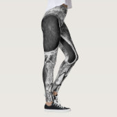 Gothic Skull Black en White Grunge Cool Leggings (Rechts)