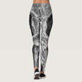 Gothic Skull Black en White Grunge Cool Leggings (Achterkant)