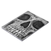 Gothic Skull Black en White Grunge Cool Notitieboek (Linkerzijde)