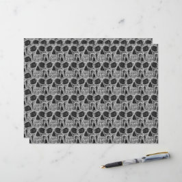 Gothic Skull Black en White Grunge Cool Pattern