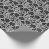 Gothic Skull Black en White Grunge Cool Pattern Cadeaupapier (Hoek)