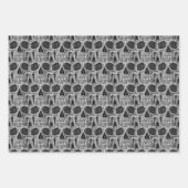 Gothic Skull Black en White Grunge Cool Pattern Inpakpapier Vel (Voorkant 2)