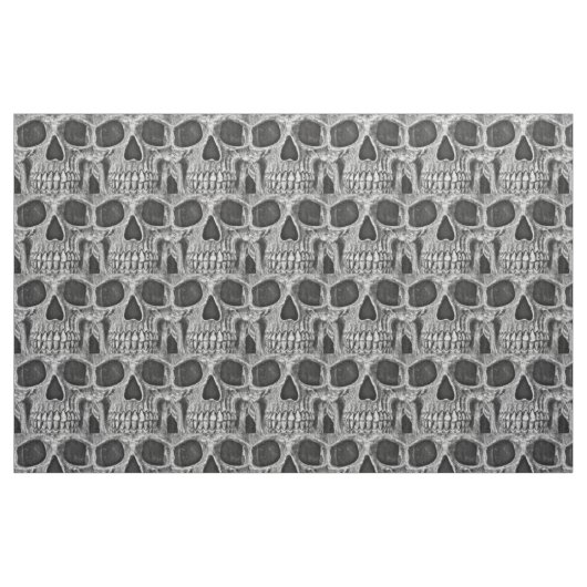 Gothic Skull Black en White Grunge Cool Pattern Stof (Fat Quarter)
