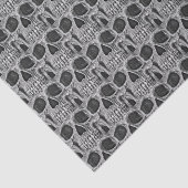Gothic Skull Black en White Grunge Cool Pattern Tissuepapier (Detail)