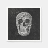 Gothic Skull Black en White Grunge Cool Servet (Voorkant)