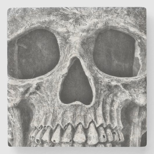 Gothic Skull Black en White Grunge Cool Stenen Onderzetter (Voorkant)